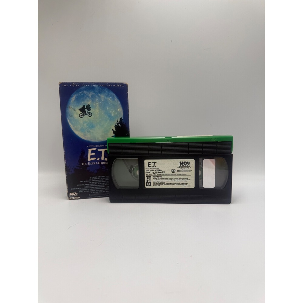 E.T. The Extra-Terrestrial VHS 1988 MCA Home Video Green Top Tape 77012 Vintage